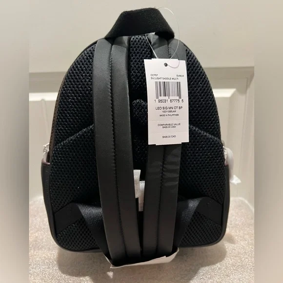 NWT Coach Mini Court Backpack In Signature Canvas With Leopard Print - Picture 4 of 14